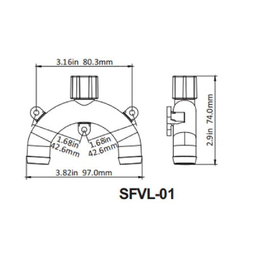 Seaflo Anti-Siphon 3/4" (19 mm) H: 74 mm x B: 97 mm