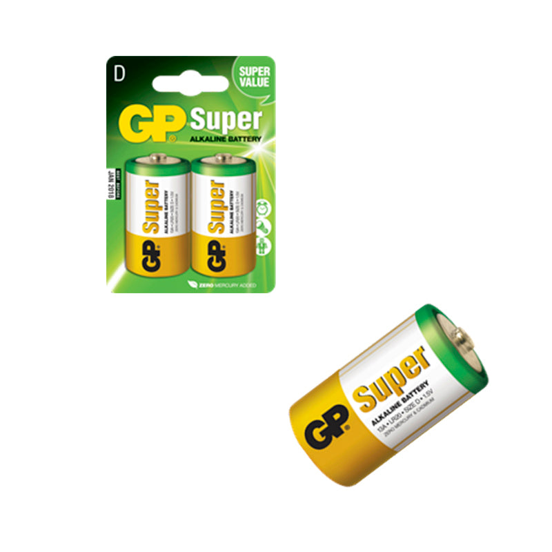 GP Super Alkaline 2er-Pack LR 20 - D 1,5 V 30 x 60,3 mm