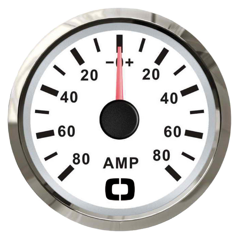 Amperemeter med shunt ±80 A hvid blank