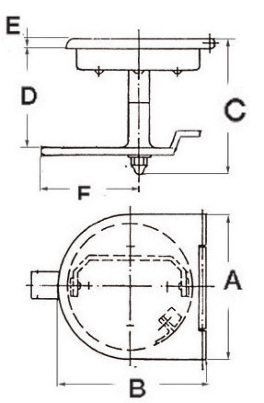 Lift og drejelås m/dæksel AISI 316 115x110 mm