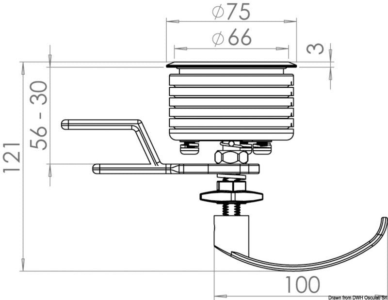 Eclipse MK2 Pull latch 75 mm Osculati
