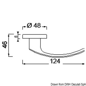 SLIM dørgreb forkromet messing 124 mm