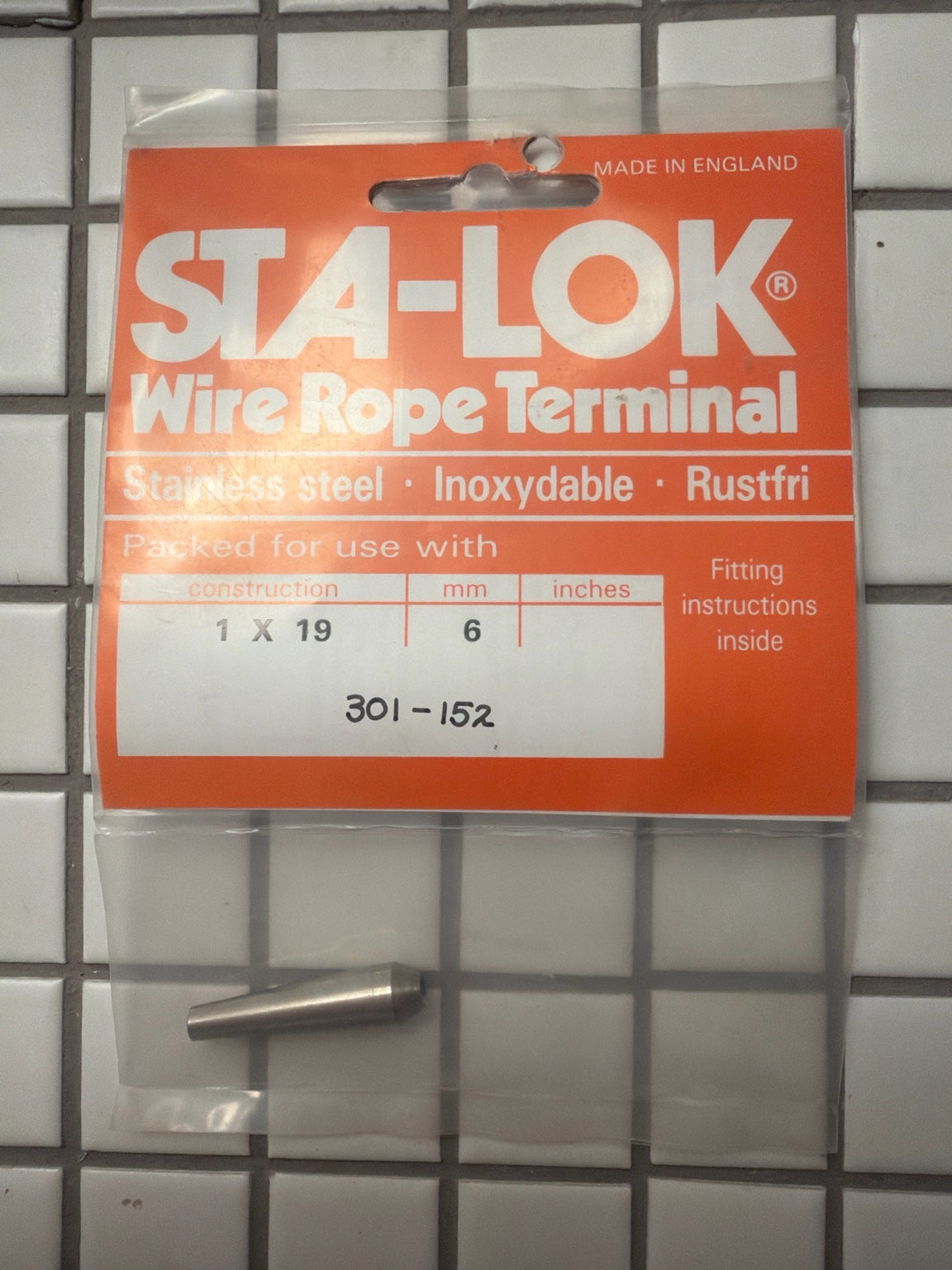 Rustfri wireterminal 6 mm – STA-LOK terminal i rustfrit stål