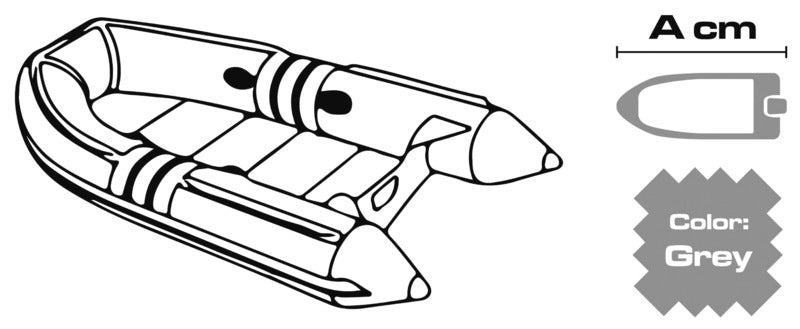 Grå presenning til gummibåd/tender 240–300 cm, 300D