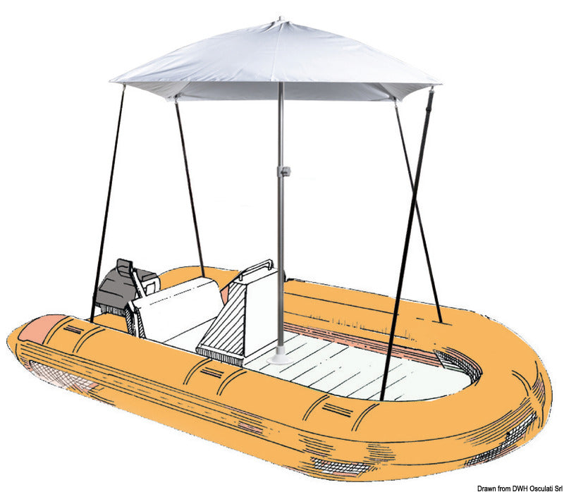 Foldbar parasol grå til båd og autocamper