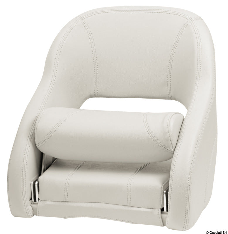 Ergonomisk polstret bådstol med H52R flip-up bolster – vinylbetræk, hvid RAL 9010
