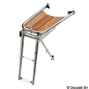 Dolphin striker AISI 316/teak med 2-trins stige