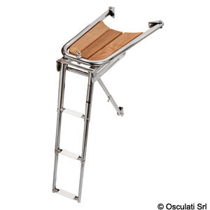 Dolphin striker AISI 316/teak med 3-trins stige Osculati