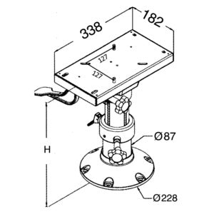 Base og piedestal Osculati med sædestøtte 340/470 mm