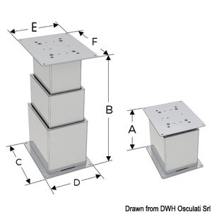 Noval SQUARE elektrisk søjle 3-trins 24V 15 mm/sec