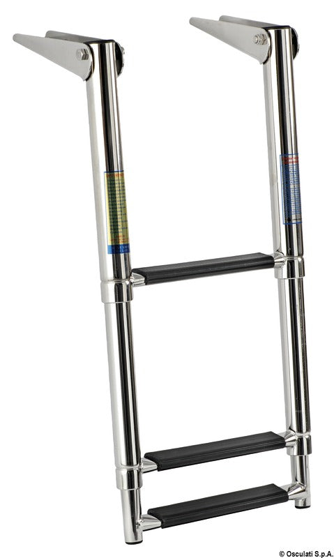 Teleskopisk standard stige AISI 316 sort 3 trin Osculati