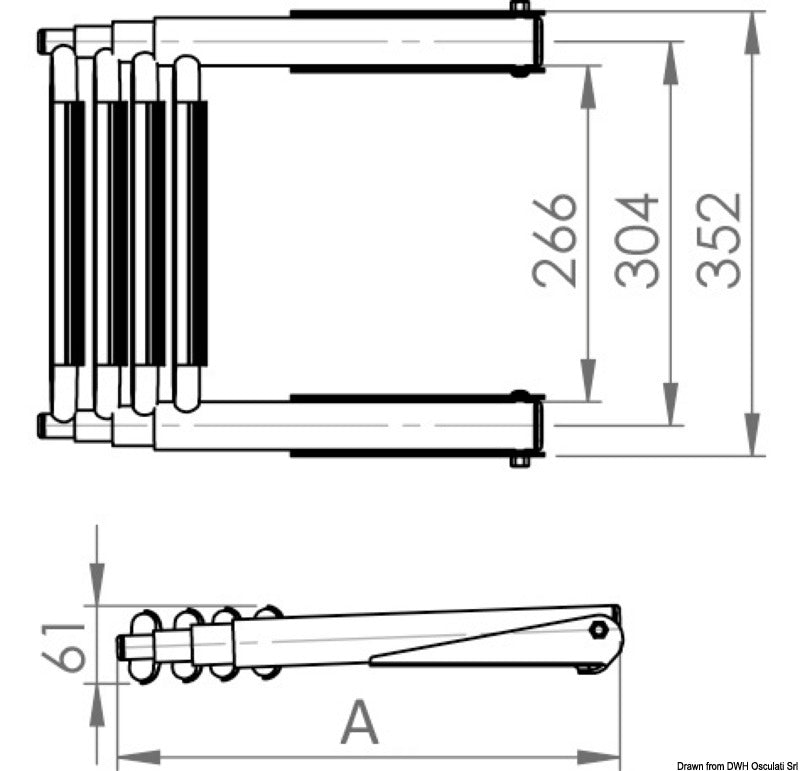 Osculati teleskopisk 4-trins stige slide-out
