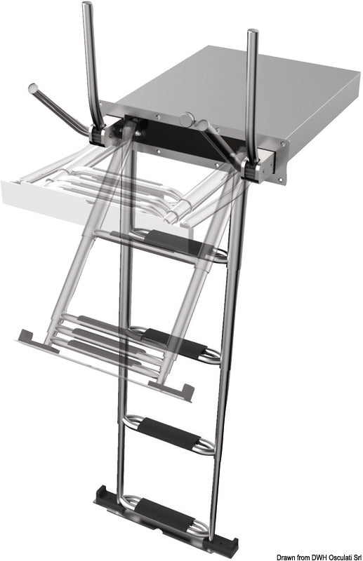 Douglas marine indbygget teleskopstige AISI316, 4 trin