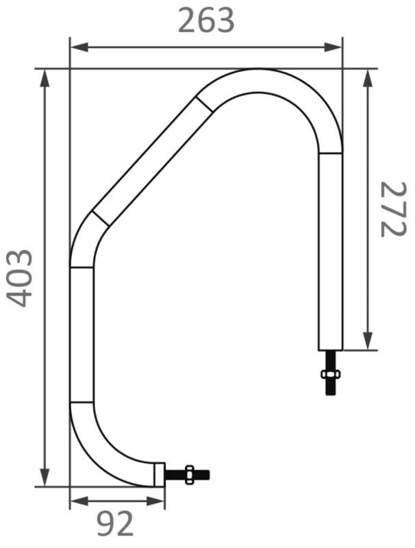 Oval sektion opklatringshåndtag 403x263 mm Osculati