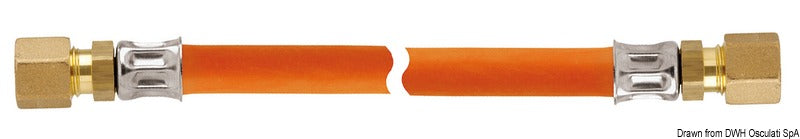 GOK korrosionsbestandig mellemtryks-gasslange RVS 8 × RVS 8 – 600 mm