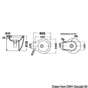 Slim elektrisk toilet 12 V Osculati