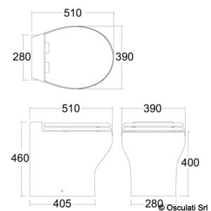 Tecma elektrisk toilet Silence Plus 2G 24V sort med bidet