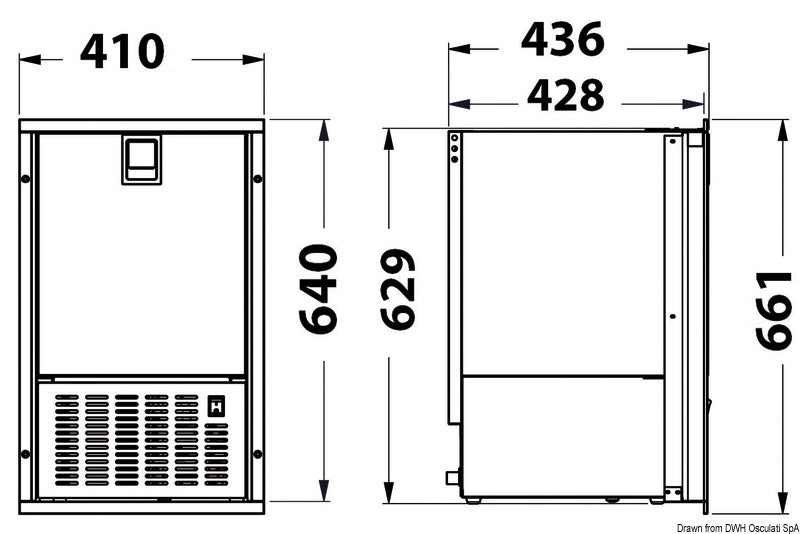 Isotherm White Ice Inox ismaskine 230 V, 8 kg/døgn, rustfrit stål