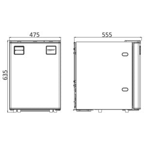 Frigo køleskab Clean Touch frontpanel 85L Osculati