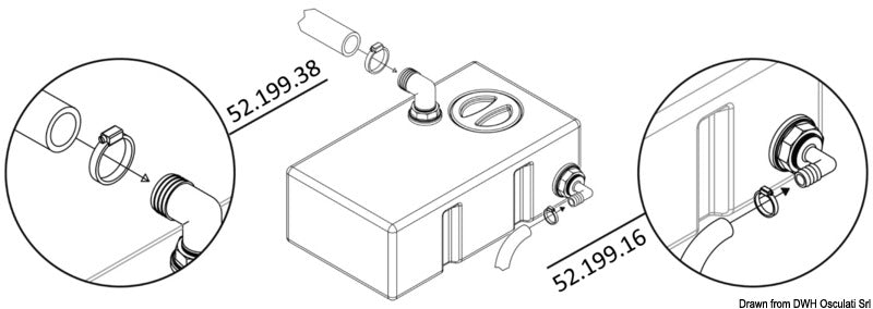 Påfyldningsadapter, slangestuds Ø 38 mm