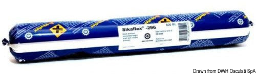 Sika Sikaflex 296 rudelim, sort, 600 ml pose