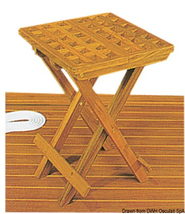 ARC sammenklappelig teakskammel 30 × 30 × 45 cm