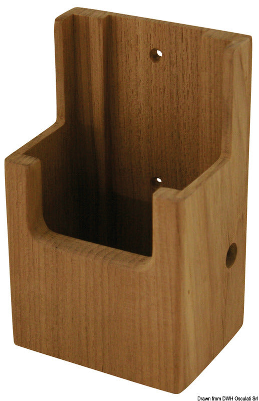 VHF- og mobiltelefonholder i teak, indvendigt 132 × 43 × 73 mm
