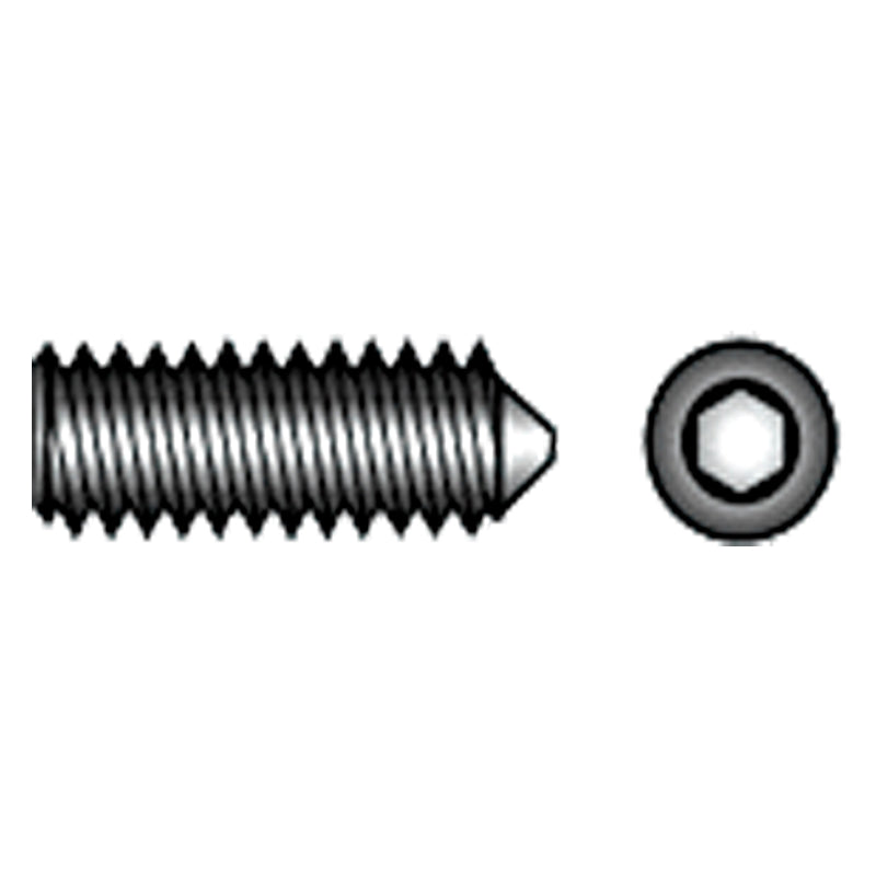 Pinolskrue m/spids M6 x 16 mm DIN 914 A4 pose á 6 stk.