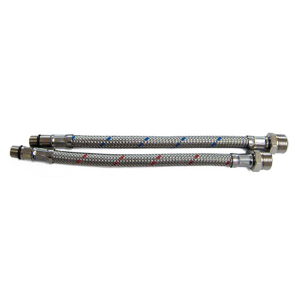 Flexibler Schlauch rot, M10 Außengewinde - 3/8" Außengewinde