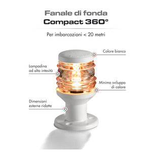 Utility 88 hvid/360° ankerlanterne Osculati