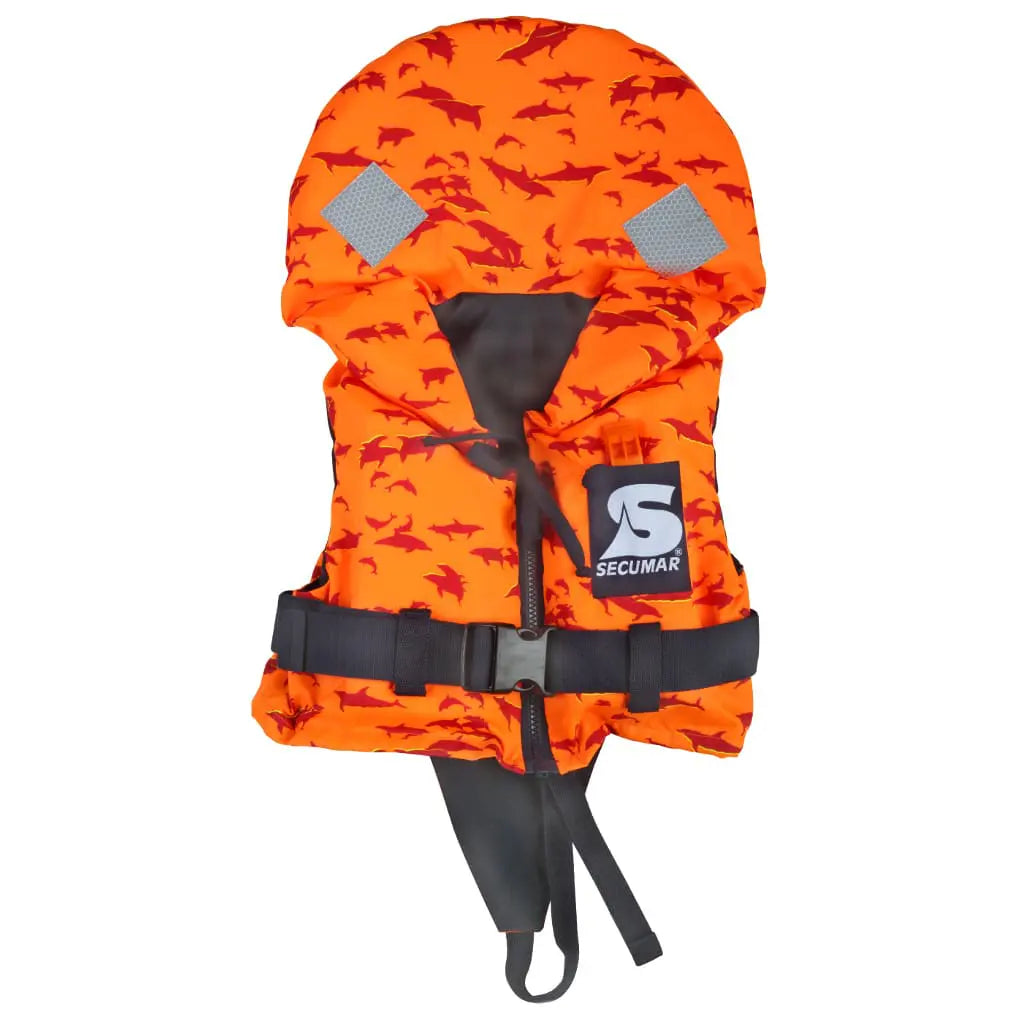 BRAVO PRINT Fast Redningsvest – 15–20 kg – Orange/Grå