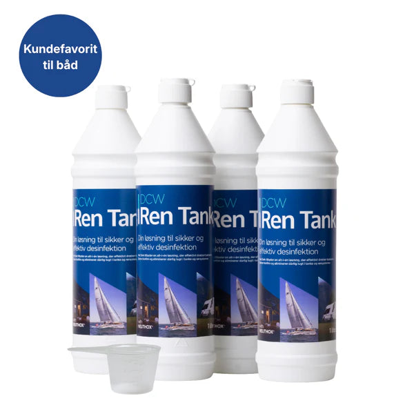 Ren tank 1 l - bådkit med 4 x 1L inkl. doseringsbæger