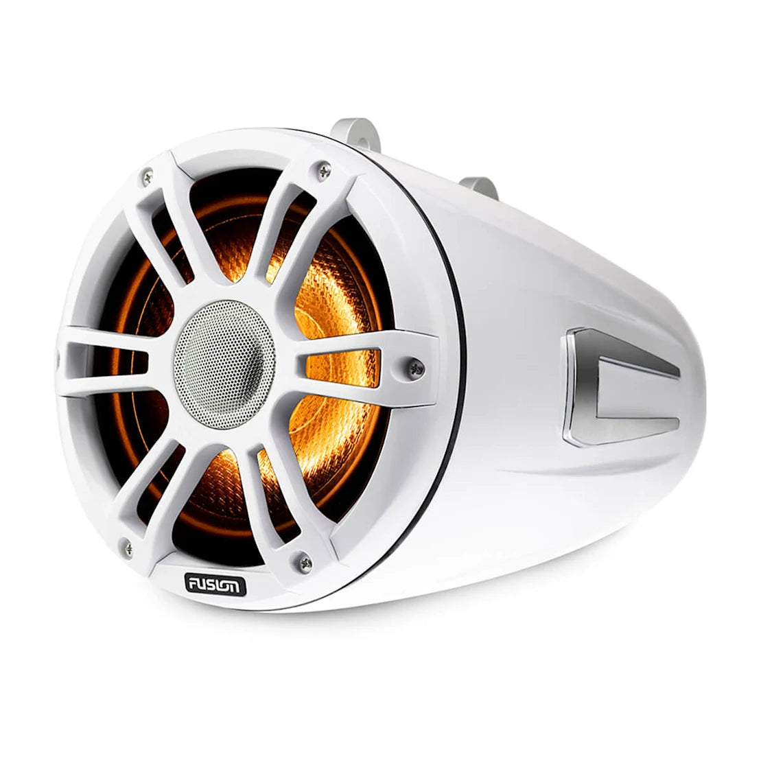 Fusion® Signature Series 3 Wake Tower Marine Speakers, 6.5" 230 Watt Sport White Wake Tower Marine Speakers with CRGBW