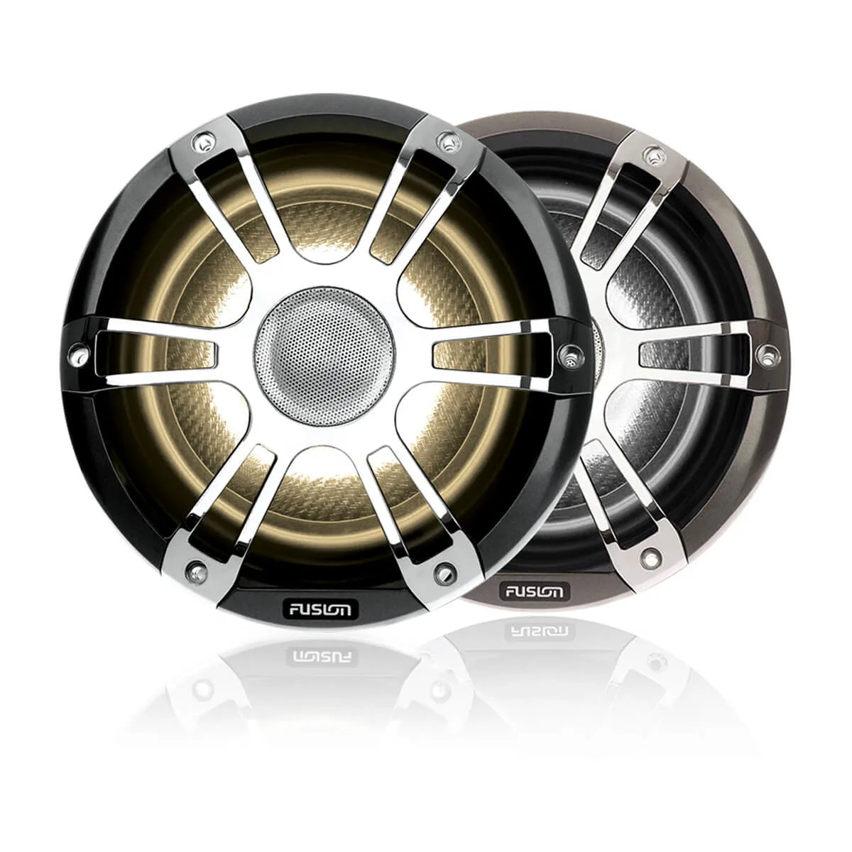 8.8 330 Watt Coaxial Sports Marine Speaker in Chrome with CRGBW LED Lighting
