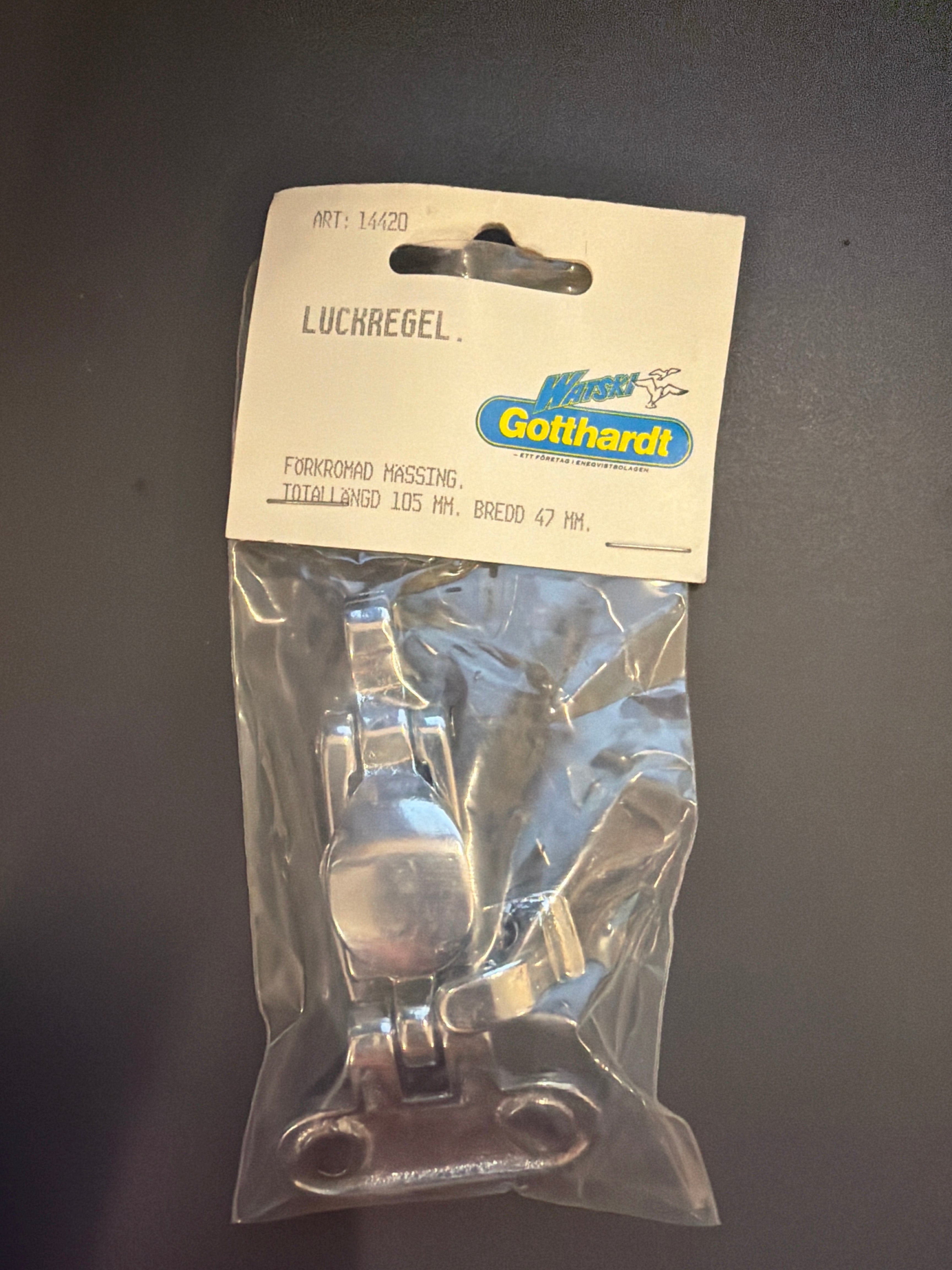 Luckregel i forkromet messing – 105 mm