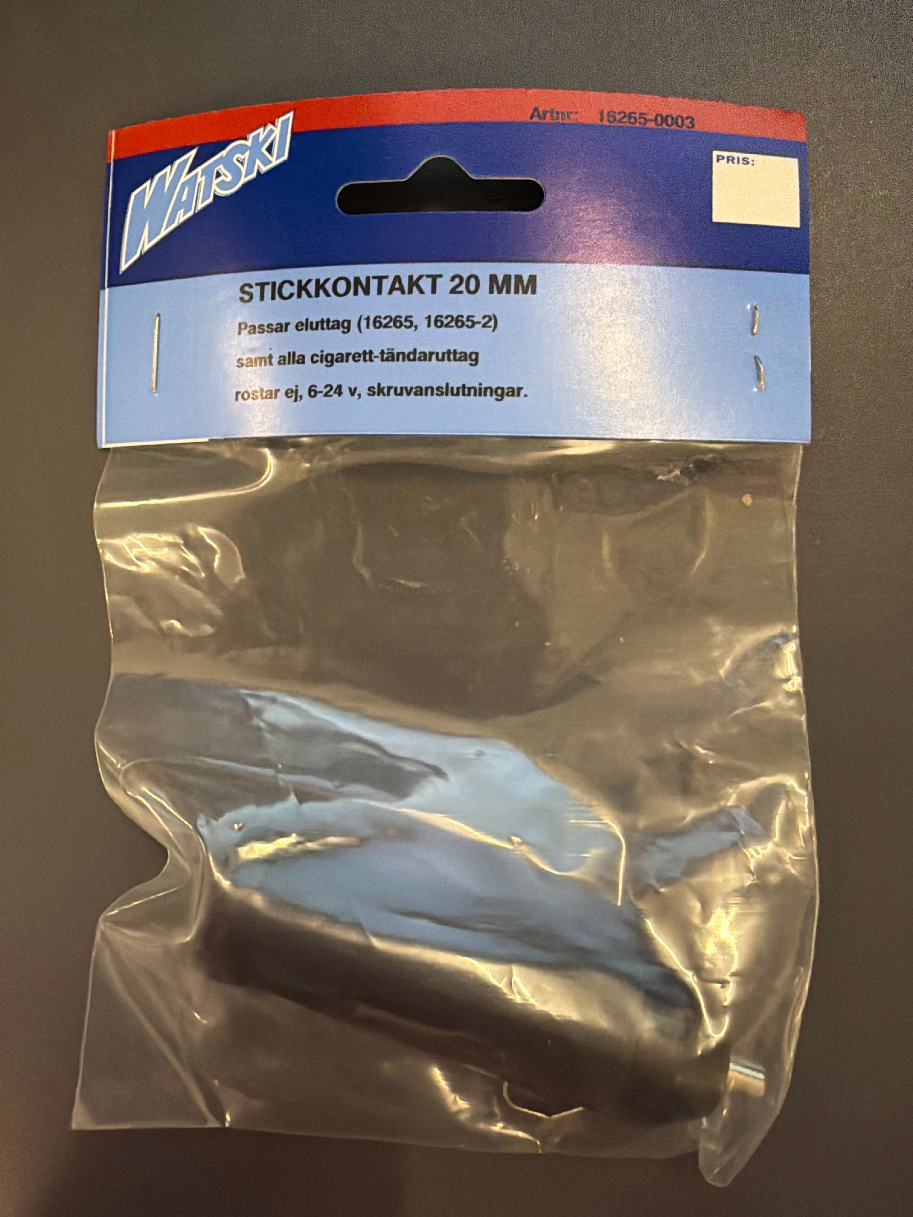 Stikkontakt-stik 20 mm – 12/24V (cigaretstik)