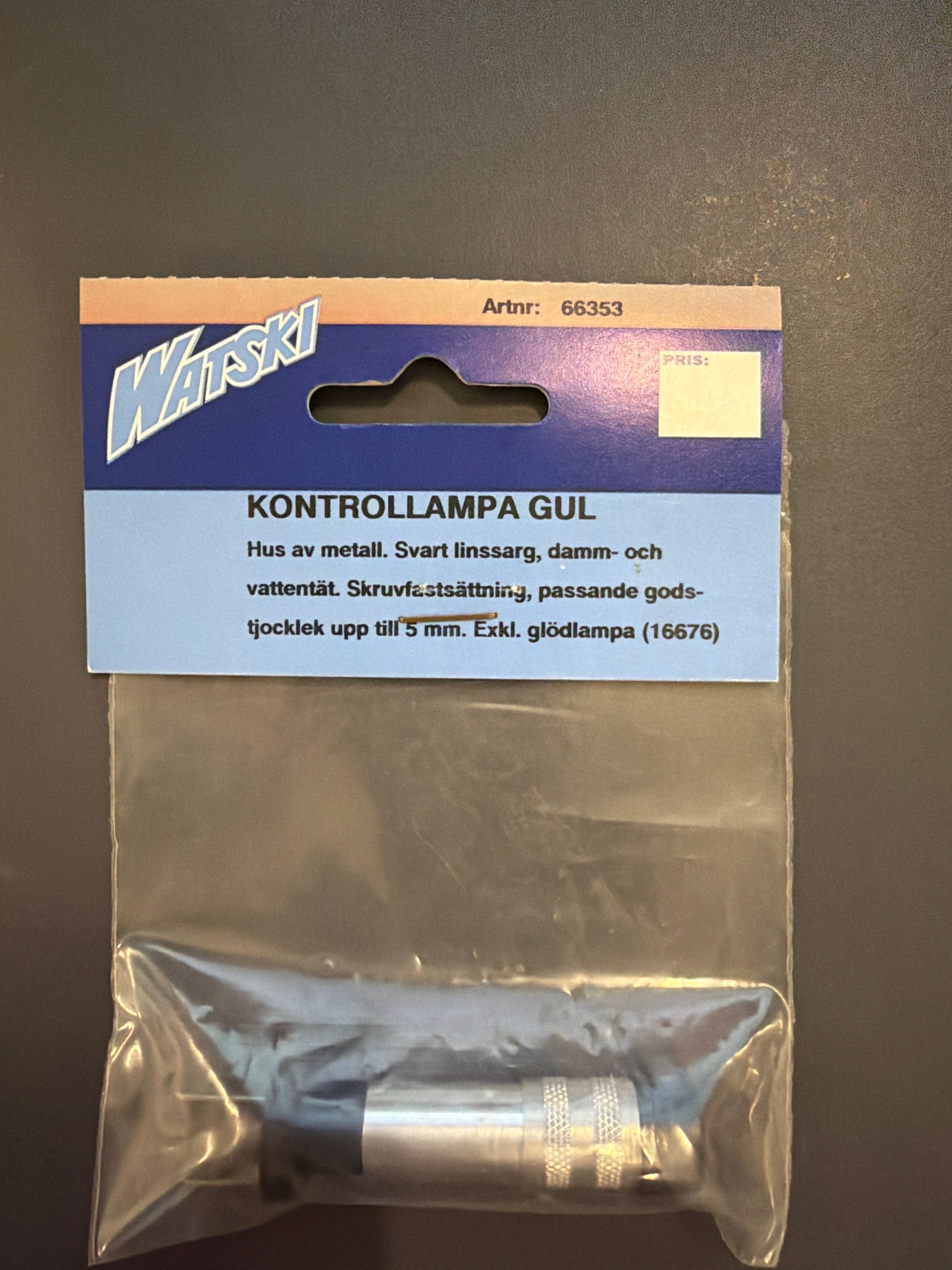 Watski Kontrollampe – Gul (panelmontering)
