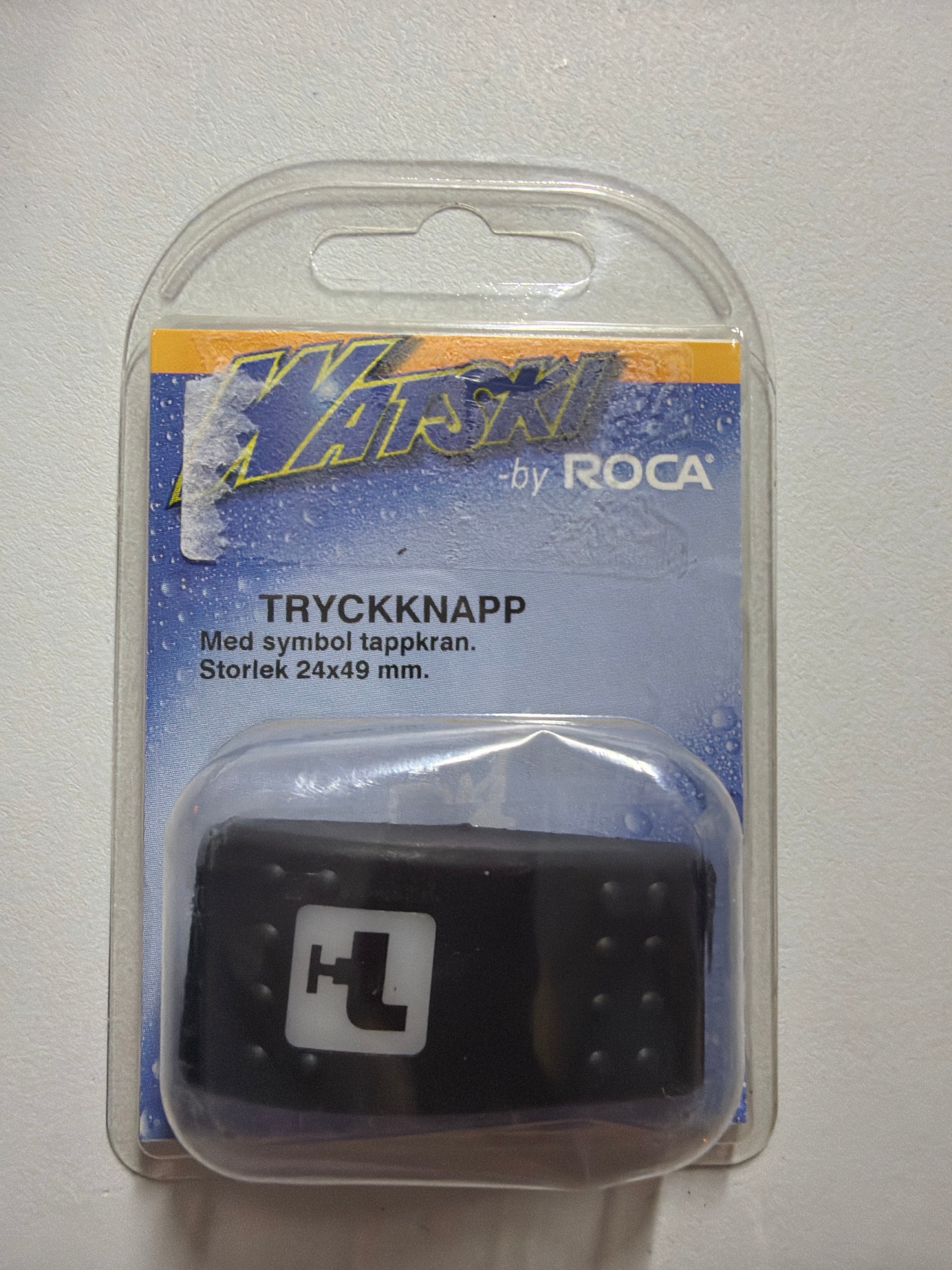 Trykknap – Vandhane Symbol (24 × 49 mm)