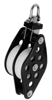 Aluminium blok - glideleje – Double with swivel and becket – 57x16 mm – 775 kg