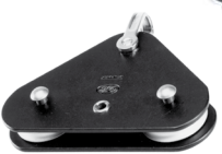 Aluminium blok - glideleje – Back stay tension block with aluminium sheaves for max 6 mm wire – 35x8 mm – 775 kg
