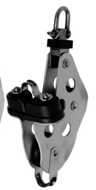 Aluminium blok - glideleje – Fiddle with swivel, becket and cam cleat – 45x16 mm – 950 kg