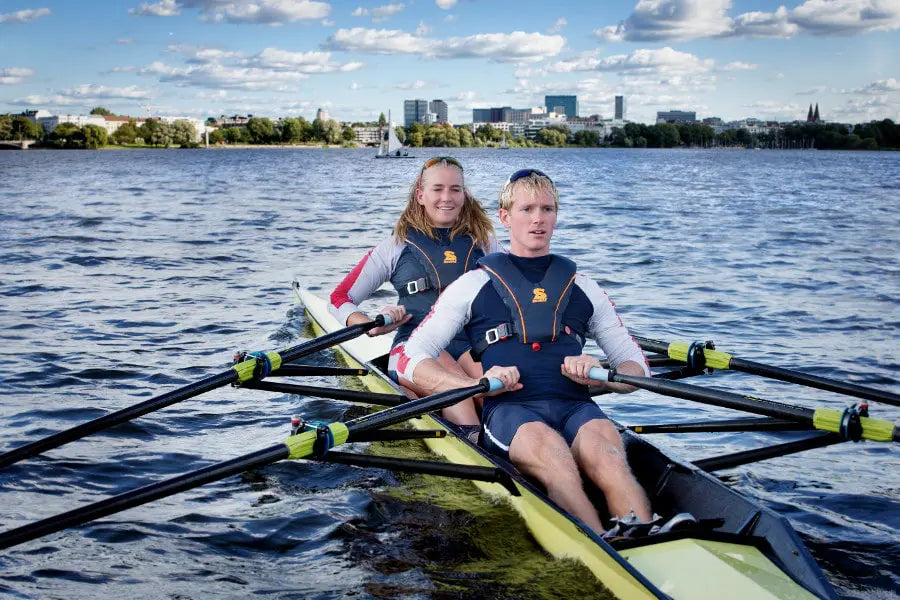 SECUMAR SECUFIT – blå/orange Oppustelig redningsvest til roning, kano og paddle – 150N