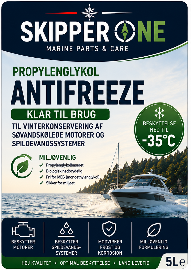 Skipper One miljøvenlig vinterkonserveringsglykol til vintersikring af båden -35°C klar til brug 5 L