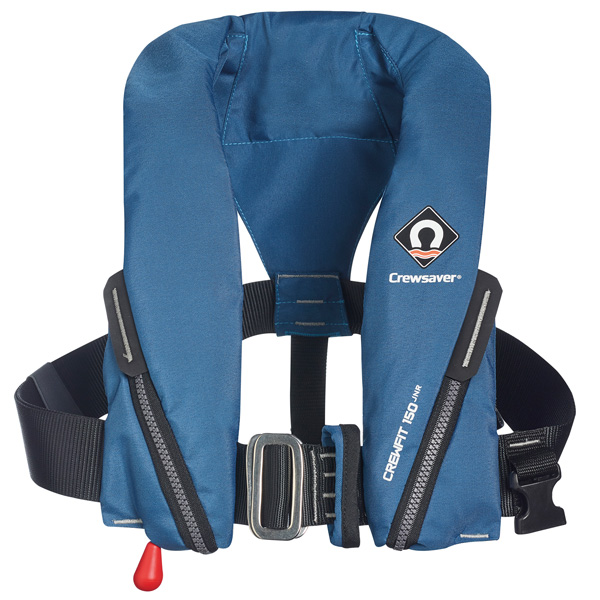 Crewsaver Crewfit 150N Junior, aufblasbare Rettungsweste blau mit Soft Loop D-Ring