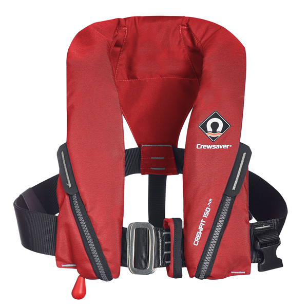 Crewsaver Crewfit 150N Junior aufblasbare Rettungsweste, rot mit weichem Loop-D-Ring