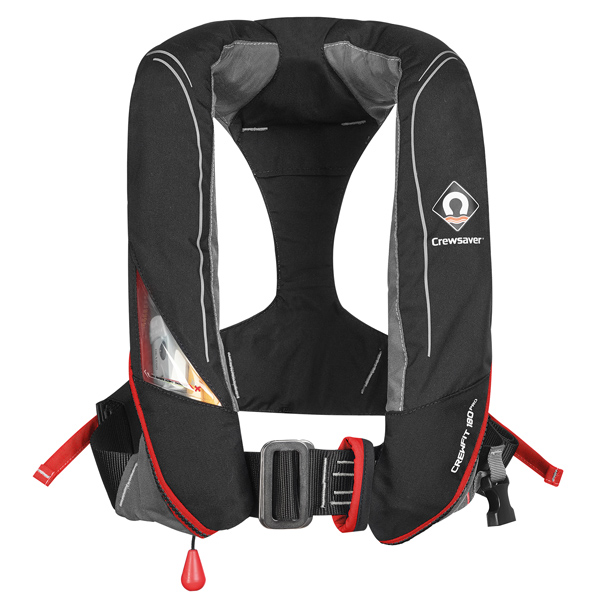 Crewsaver Crewfit aufblasbare Rettungsweste 180N Pro Schwarz/Rot mit Soft-Loop-D-Ring