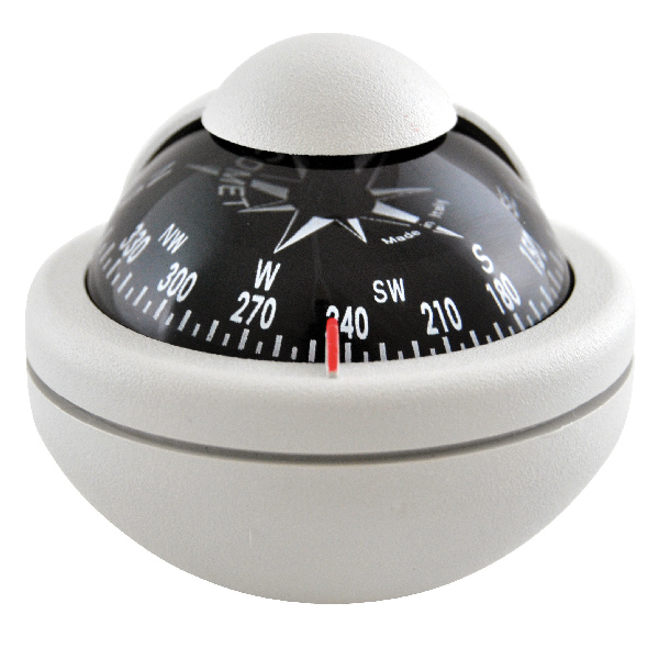 Riviera Kompass COMET BC2 48mm - hellgrau mit schwarzer Rose