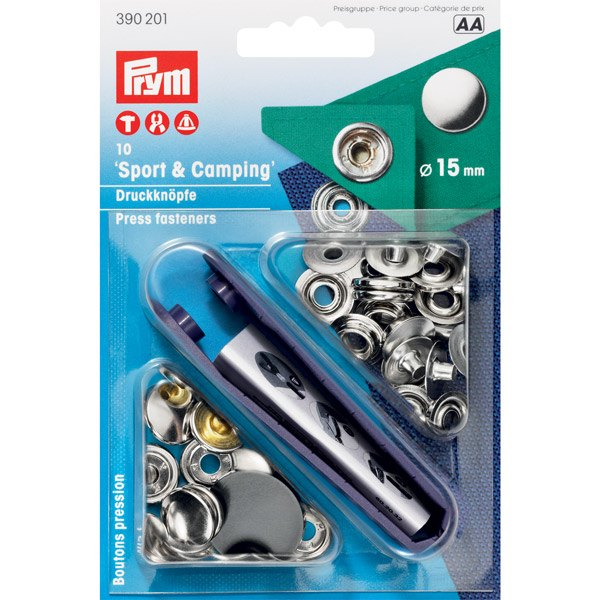 Druckknöpfe RF Ø15mm 10Stk mit Werkzeug
