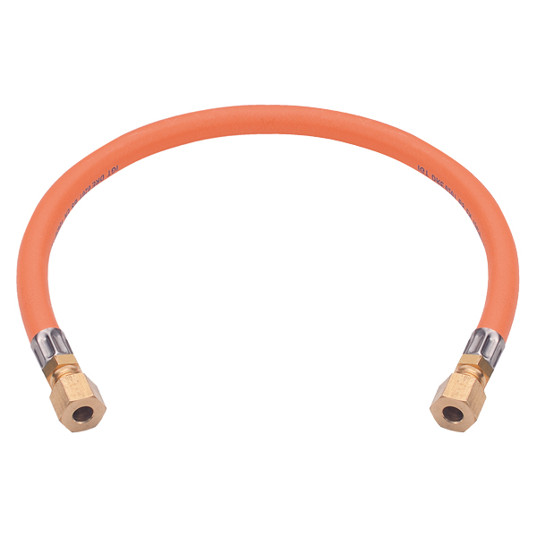 Gas hose 0.6m for 8mm pipe at both ends blister