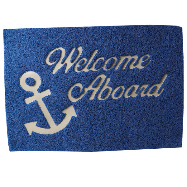 Mat laliza's "welcome on board" blue 40x60cm